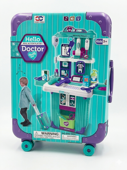 Medical Doctor Trolley Play Set Kids 2in1 Suitcase Toy Gift Boys Girls Age 3+