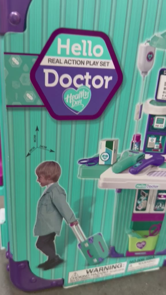 Medical Doctor Trolley Play Set Kids 2in1 Suitcase Toy Gift Boys Girls Age 3+